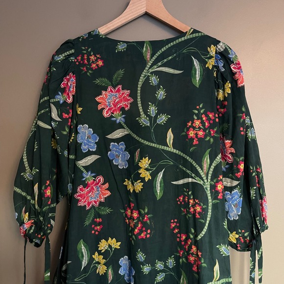 Cara Cara Millbrook Dress Green Pink Floral Size XS Mini Flouncy Chic Feminine - Picture 16 of 16